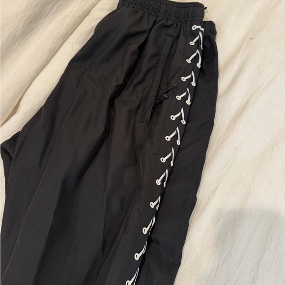 Adam Selman Sport - Women's Black Lace-Up Joggers - Picture 1 of 3